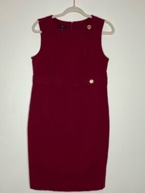 Talbots deep red wine burgundy sheath dress 12P